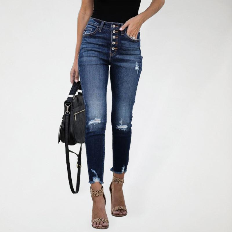 Women Skinny Jeans - Ripped High Waist Jeans - Women Jeans - LeStyleParfait