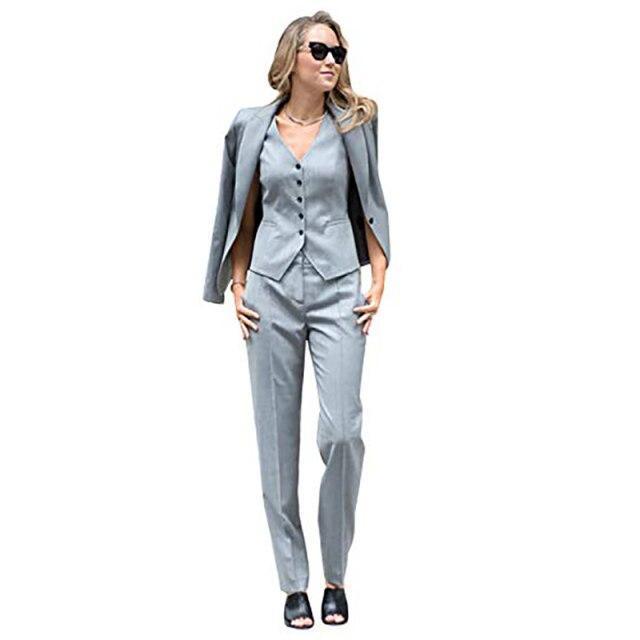 Women Slim Fit Three Piece Pantsuits - Women Pant Suit - LeStyleParfait