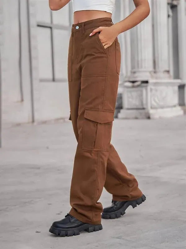 Women Solid Twill Cargo Pants - Cargo Pants - LeStyleParfait