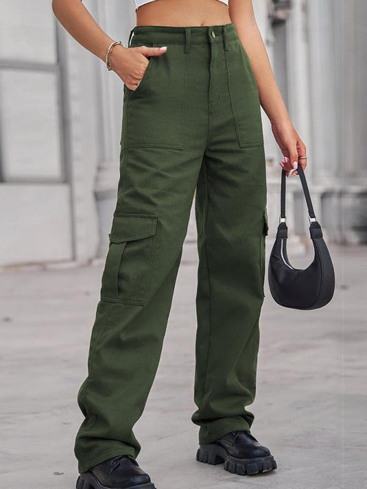 Women Solid Twill Cargo Pants - Cargo Pants - LeStyleParfait