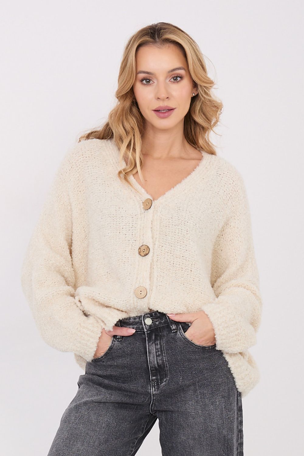 Women Wool Blend Cardigan Sweater Relaxed-Women's Sweater-LeStyleParfait