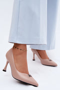 Women's Beige Pointed Toe High Heel Pumps-Pumps Shoes-LeStyleParfait