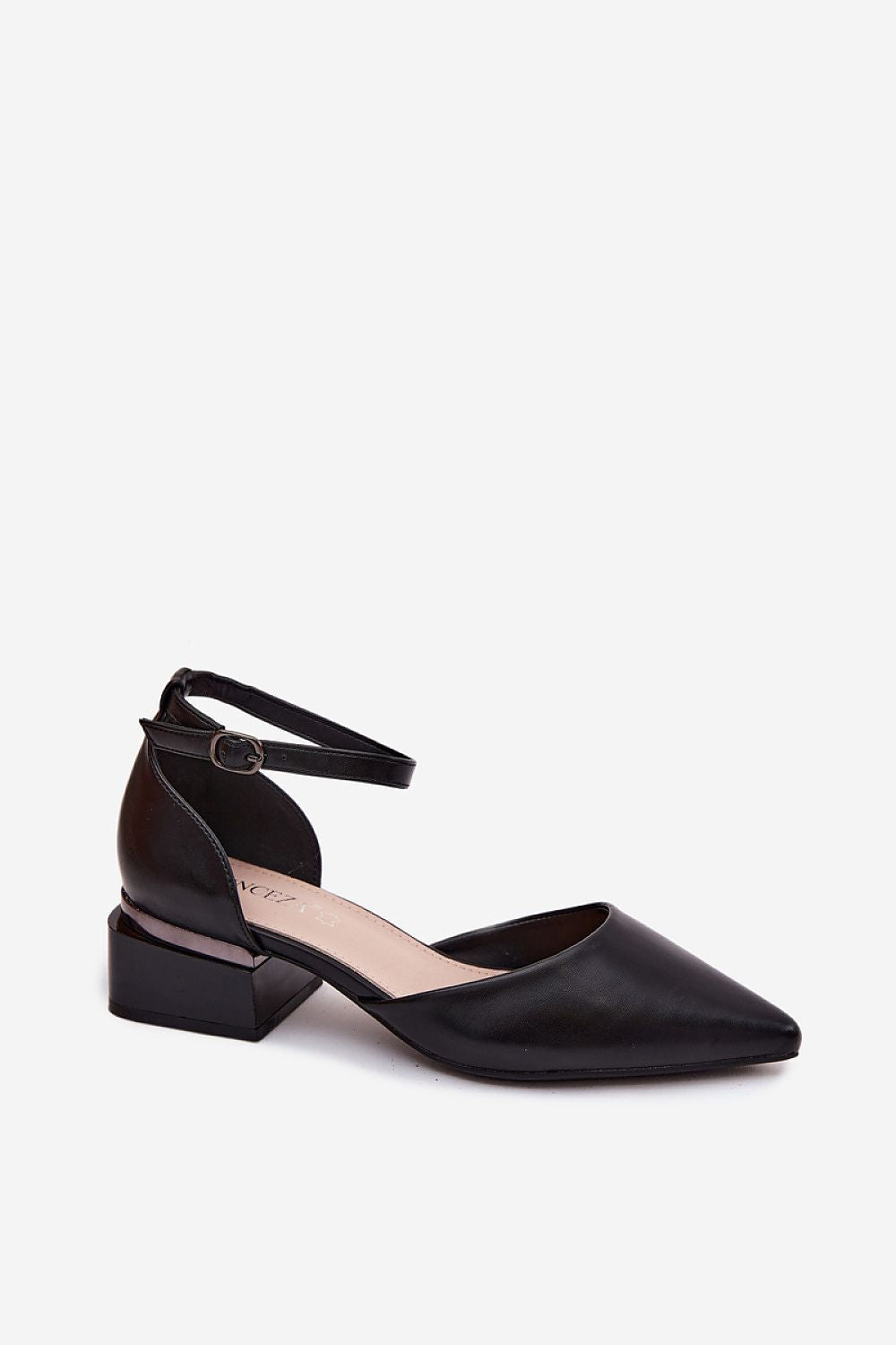 Women's Black Pointed Toe Ankle Strap Pumps-Pumps Shoes-LeStyleParfait