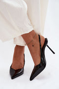 Women's Black Pointed Toe Slingback Stiletto Pumps-Pumps Shoes-LeStyleParfait