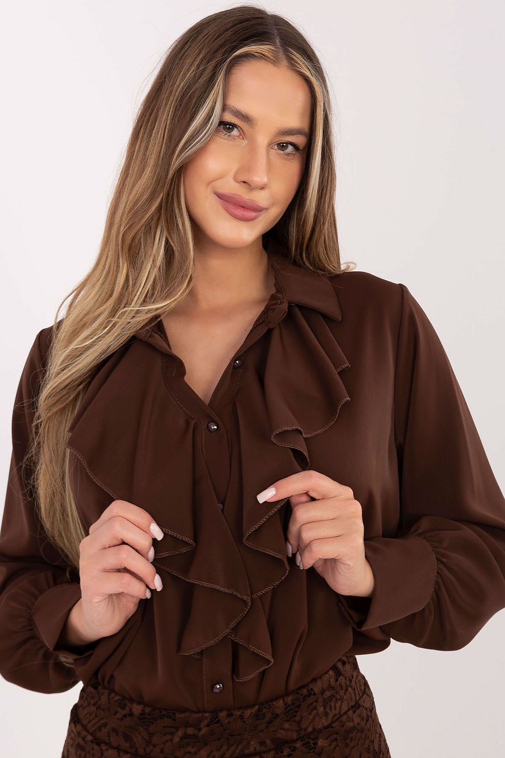 Women's Classic Polyester Shirt — Brown-LeStyleParfait