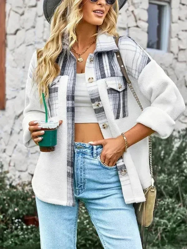 Women's Cropped Woolen Shirt-Women's Shirts-LeStyleParfait