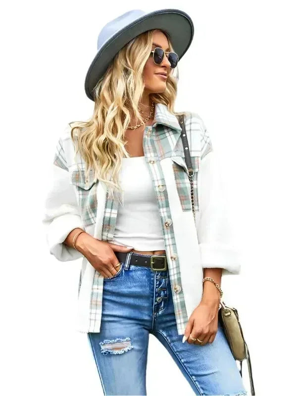 Women's Cropped Woolen Shirt-Women's Shirts-LeStyleParfait