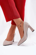 Women's Cushioned Pointed Toe Block Heel Pumps-Pumps Shoes-LeStyleParfait