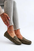 Women’s eco‑suede moccasin penny loafers, vegan women’s moccasin loafers in beige from Women’s Moccasins