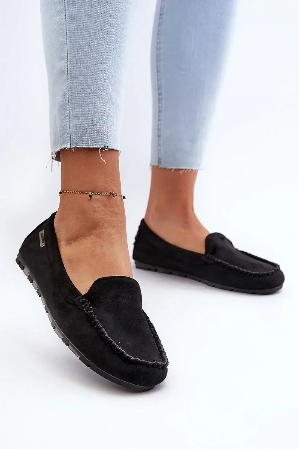Women’s faux leather driving moccasin loafers, cushioned slip on women’s driving shoes for spring and autumn
