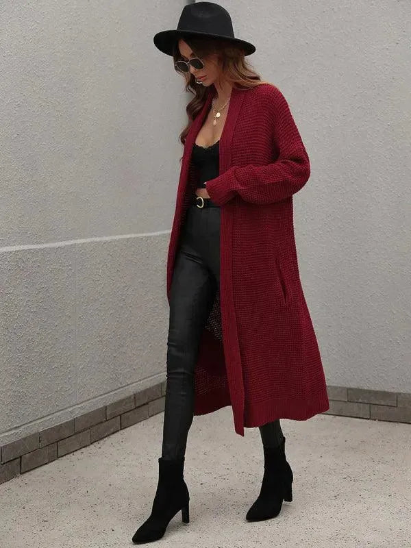 Women’s Longline Slip-On Cardigan Sweater – Relaxed V-Neck Layer