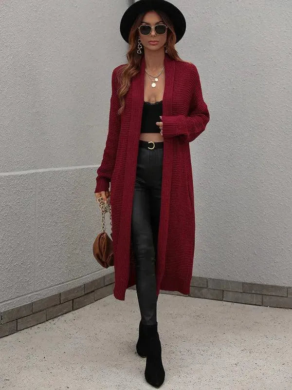 Women’s Longline Slip-On Cardigan Sweater – Relaxed V-Neck Layer