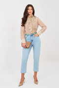 Women's Mom Jeans - Blue High Waist Stretch Denim-Straight Leg Jeans-LeStyleParfait
