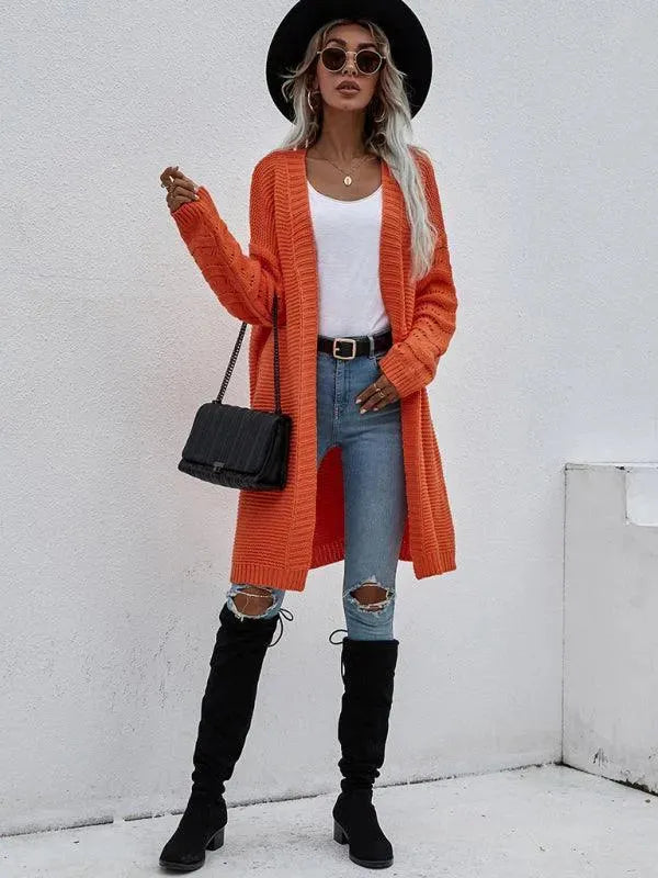 Women’s Open Knit Longline Cardigan Sweater – Lightweight