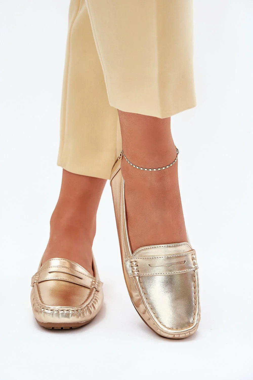 Women’s navy and violet penny driving moccasin loafers, flat women’s driving shoes for spring–summer