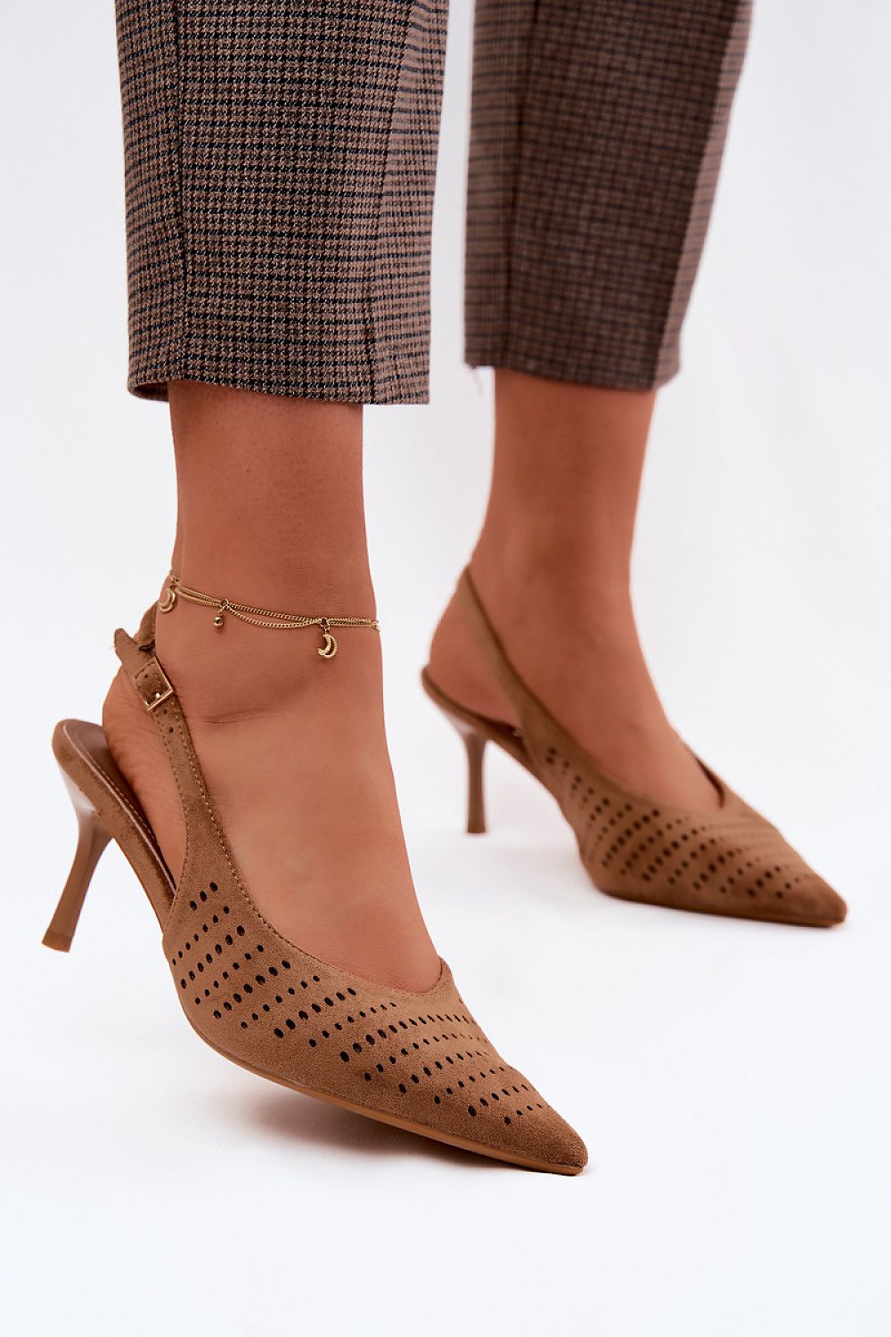 Women’s Perforated Stiletto Sandals-Women's Sandals-LeStyleParfait