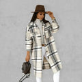 Women's Plaid Long Sleeve Shirt-Women's Shirts-LeStyleParfait
