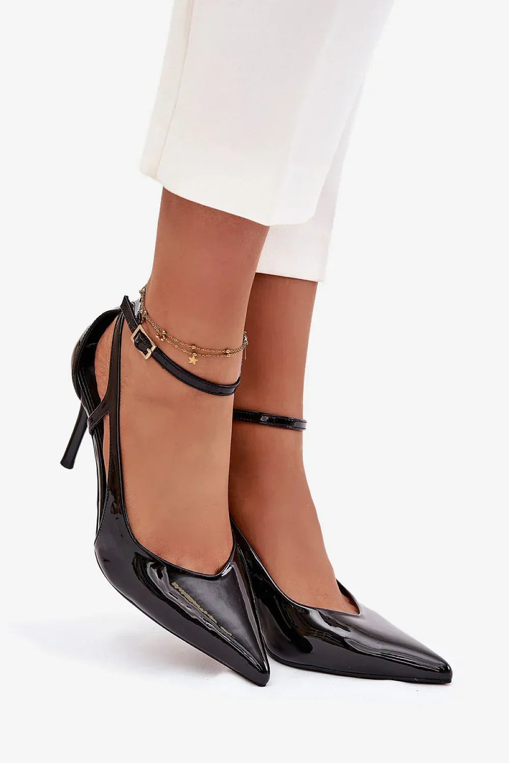 Women's Pointed Toe Ankle Strap Stiletto Pumps-Pumps Shoes-LeStyleParfait