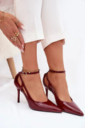 Women's Pointed Toe Ankle Strap Stiletto Pumps-Pumps Shoes-LeStyleParfait