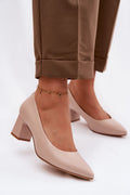 Women's Pointed Toe Block Heel Pumps-Pumps Shoes-LeStyleParfait