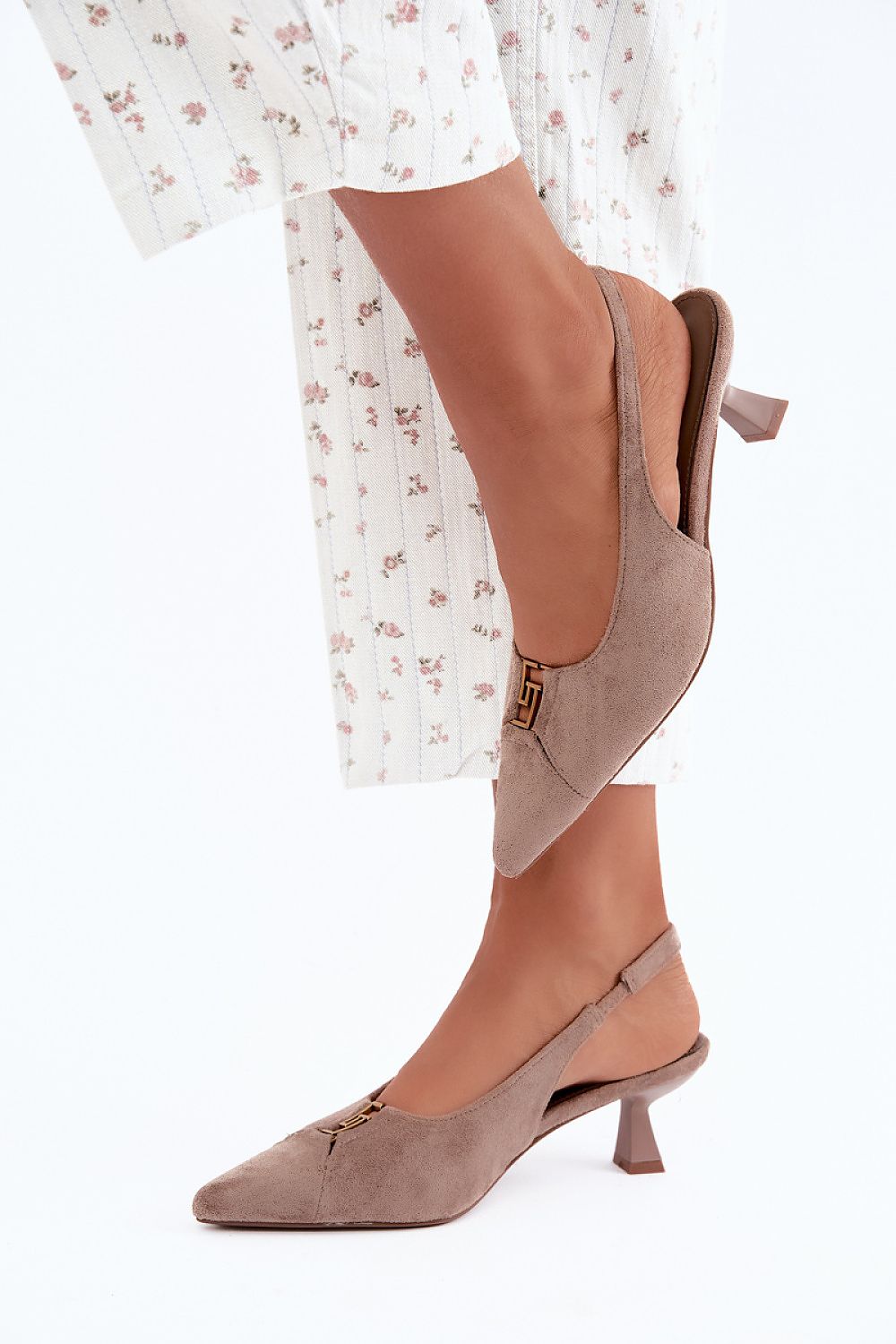Women's Pointed Toe Slingback Block Heel Pumps-Pumps Shoes-LeStyleParfait