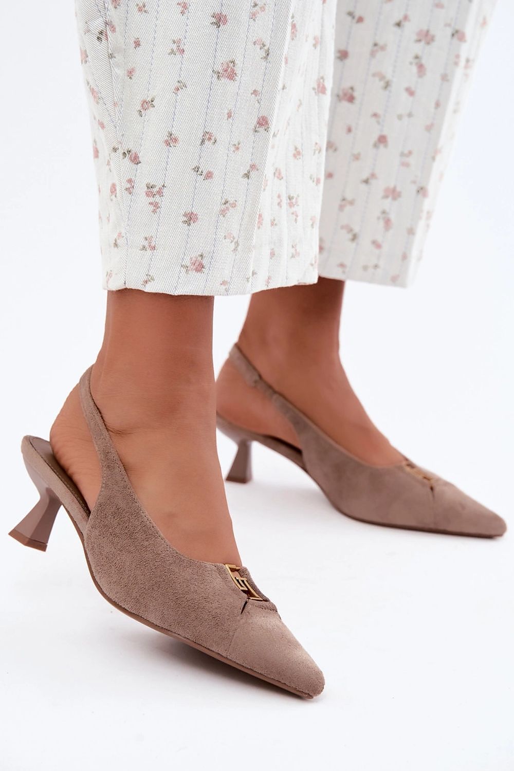 Women's Pointed Toe Slingback Block Heel Pumps-Pumps Shoes-LeStyleParfait