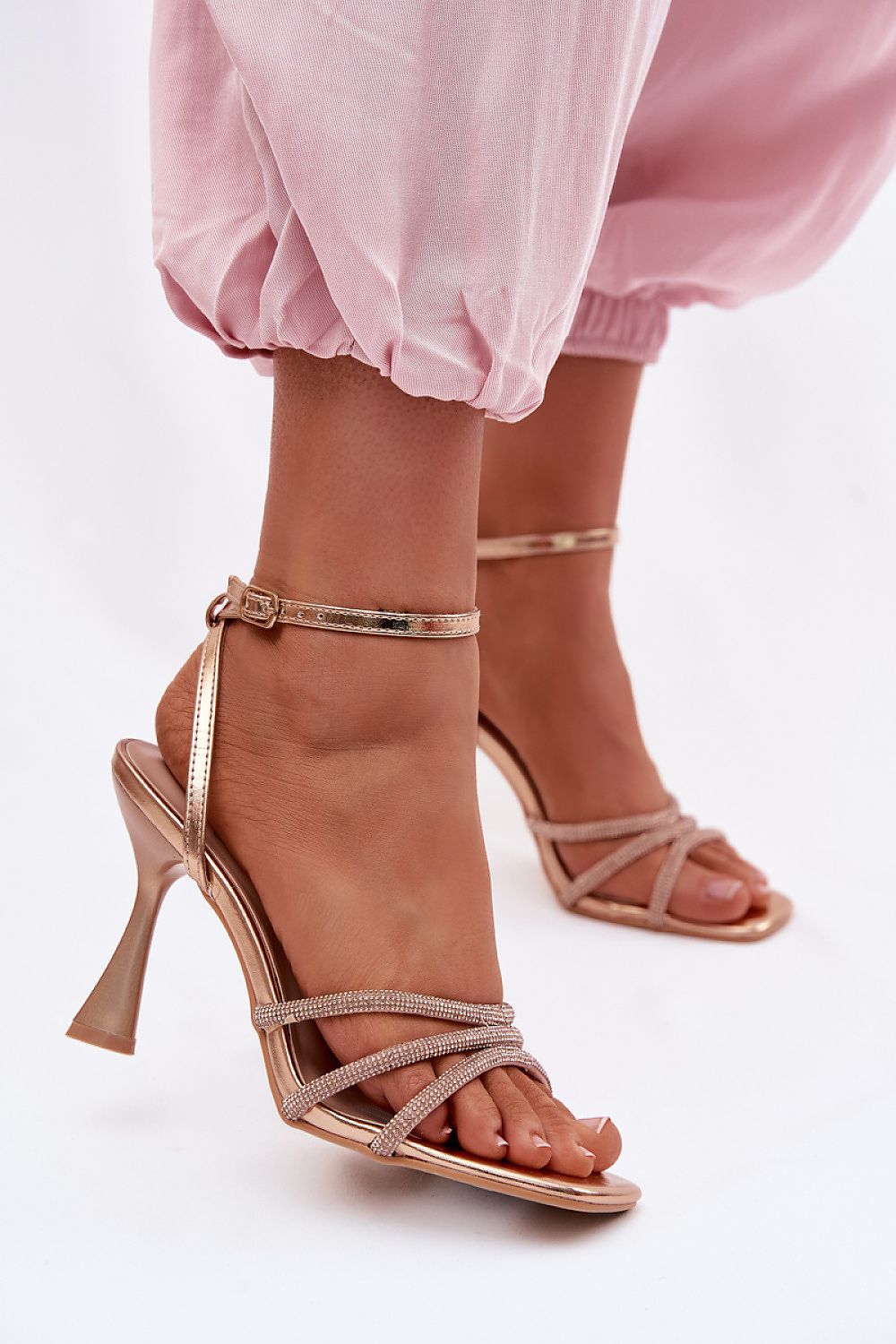 Women’s Rhinestone Strappy Sandals-Women's Sandals-LeStyleParfait