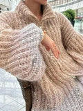 Women’s Sequin V-Neck Cardigan Sweater – Elegant Knit