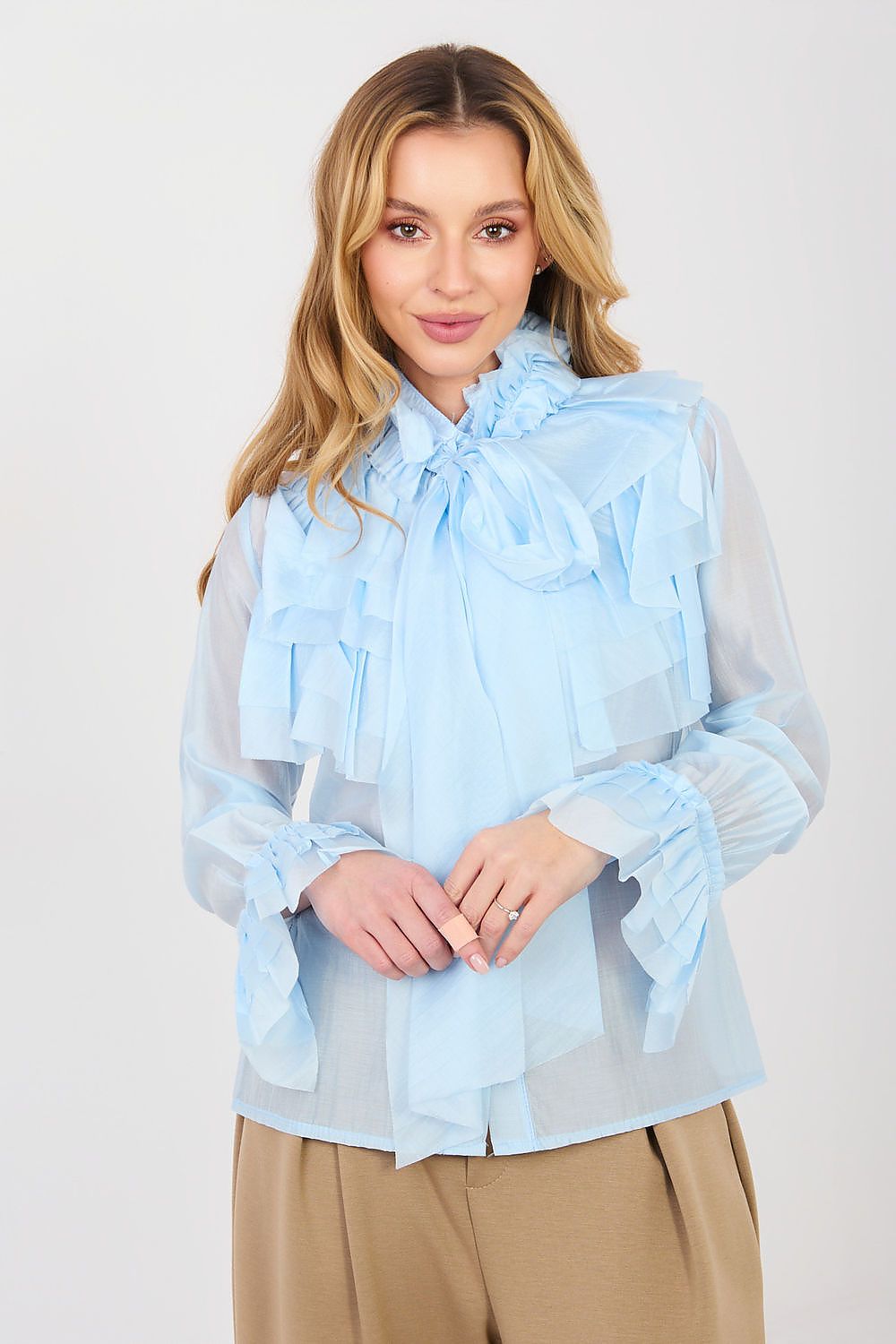 Women's Stand Collar Elegant Shirt — Black-LeStyleParfait