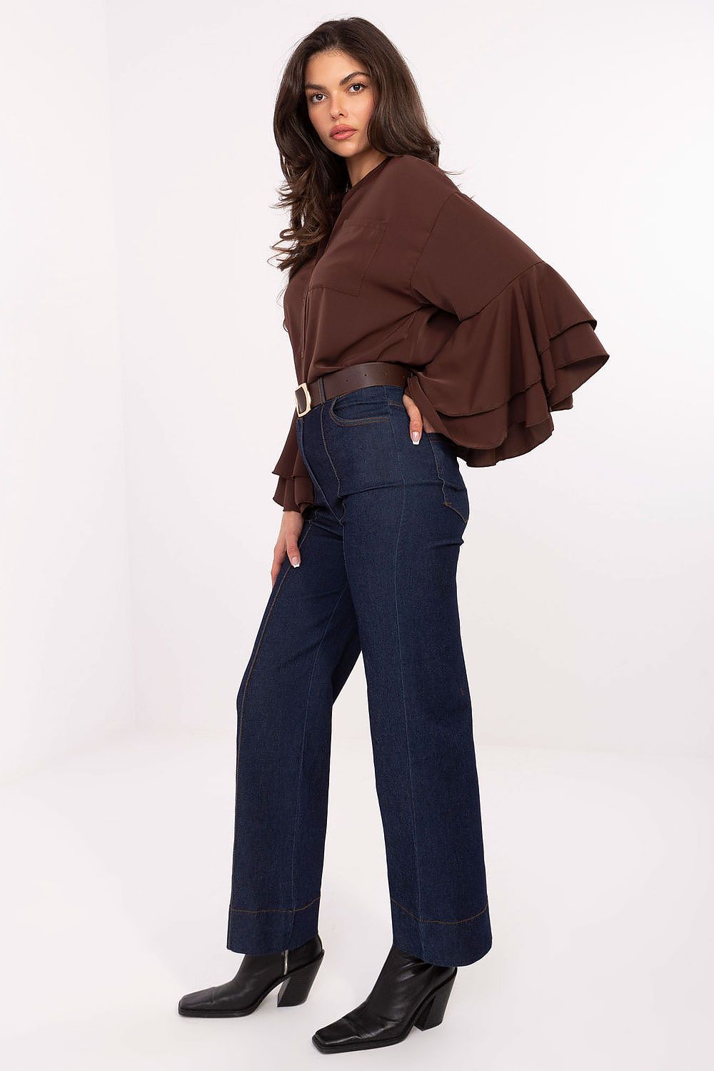 Women's Straight Leg Jeans - Navy High Waist One Size-Straight Leg Jeans-LeStyleParfait