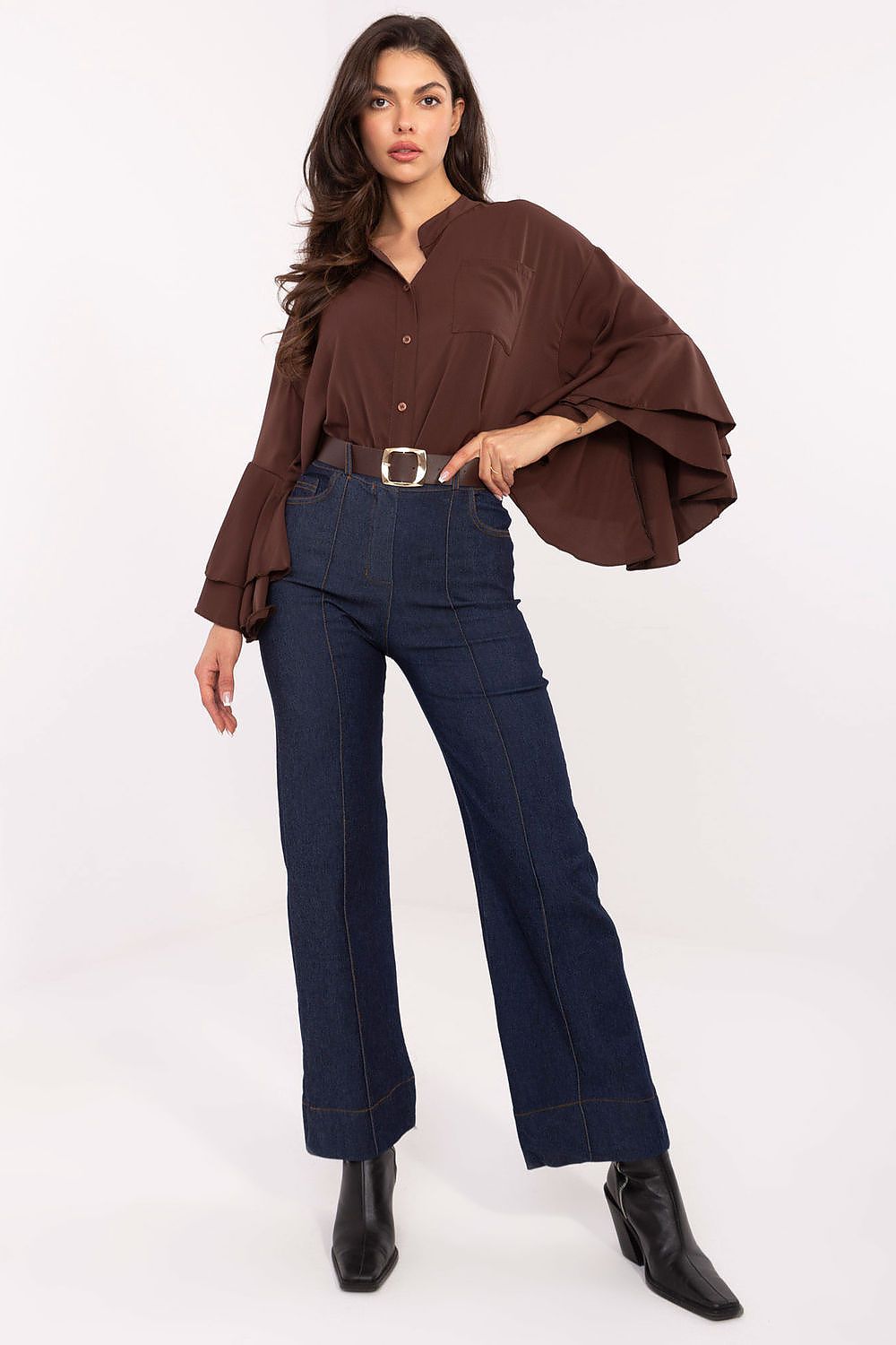 Women's Straight Leg Jeans - Navy High Waist One Size-Straight Leg Jeans-LeStyleParfait