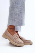 Women’s suede apron toe moccasin loafers, comfortable casual women’s suede loafers for work in spring and autumn