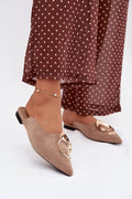 Women’s Suede Mule Flat Sandals-Women's Sandals-LeStyleParfait