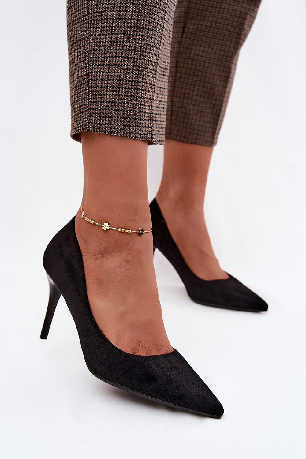 Women's Suede Pointed Toe Stiletto Pumps-Pumps Shoes-LeStyleParfait