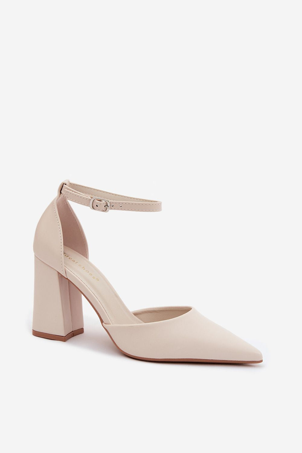 Women's Vegan Ankle Strap Block Heel Pumps-Pumps Shoes-LeStyleParfait