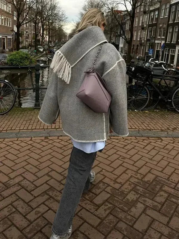 Woolen Shawl Coat for Women - Shawl Coat - LeStyleParfait