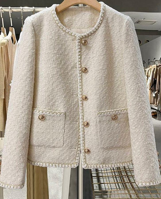 Woolen Short Tweed Jacket Women - Tweed Blazer - LeStyleParfait