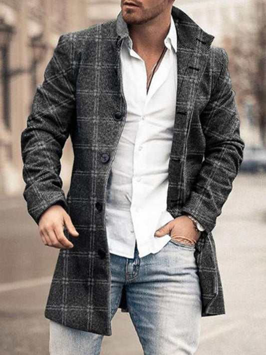 Woolen Stand Collar Mid-Length Men Winter Coat - Winter Coat - LeStyleParfait