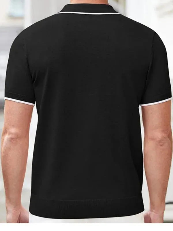 LeStyleParfait Men's T-Shirts Casual Polo Plain-Solid Short Sleeves-Polo Shirt