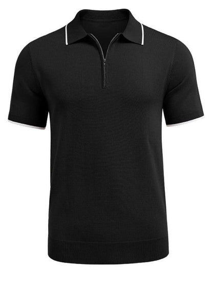 Zipper Knitted Men Polo Shirt - Polo Shirt - LeStyleParfait
