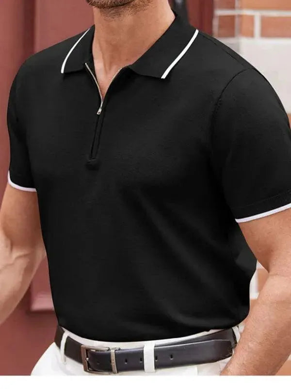 LeStyleParfait Men's T-Shirts Casual Polo Plain-Solid Short Sleeves-Polo Shirt