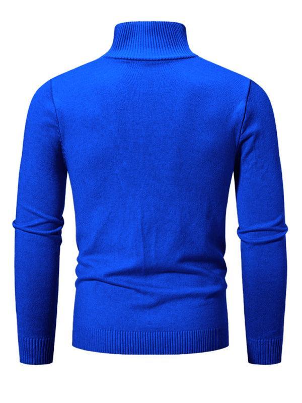 Zipper Turtleneck Men Pullover Sweater - Pullover Sweater - LeStyleParfait