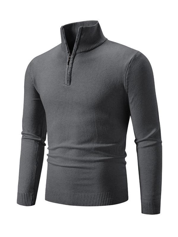 Zipper Turtleneck Men Pullover Sweater - Pullover Sweater - LeStyleParfait