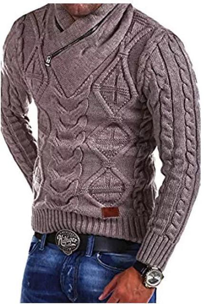 Zipper Turtleneck Sweater For Men - Pullover Sweater - LeStyleParfait