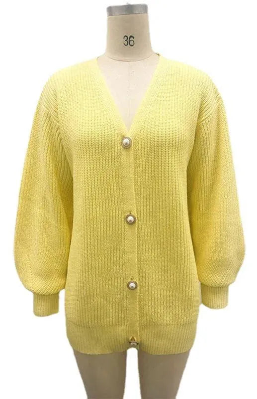 Women’s Casual V-Neck Cardigan Sweater – Candy Color Knit