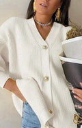 Women’s Casual V-Neck Cardigan Sweater – Candy Color Knit
