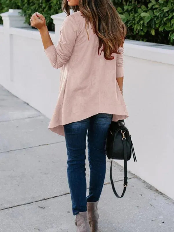 Women’s Open Front Longline Cardigan Sweater – Lightweight Layer