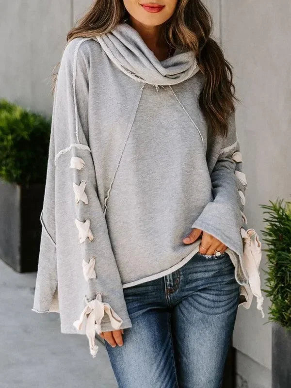 Women's Oversized Mock Neck Knit Sweater