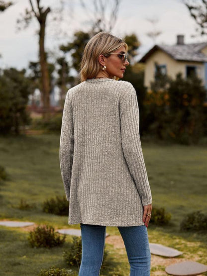 Brushed Pitted Ladies Cardigan Sweater - Cardigan Sweater - LeStyleParfait