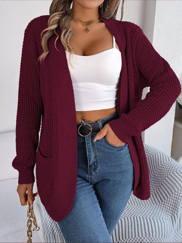 Casual Pocket Women Knitted Cardigan Sweater - Cardigan Sweater - LeStyleParfait